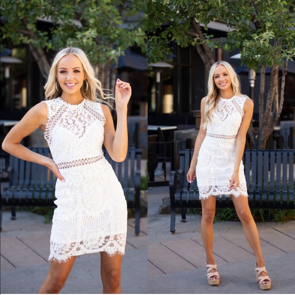 ⭐️NWT⭐️ Boutique White Lace Mini Dress